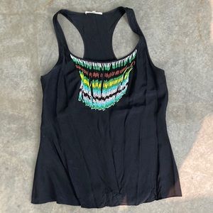 Beaded racer-back tank. Xsmall.